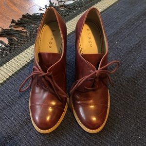 Hinge Burgundy Lace Up Heels